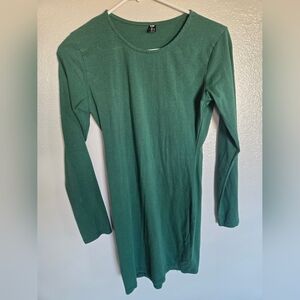 Elegant Green Long Sleeve Dress